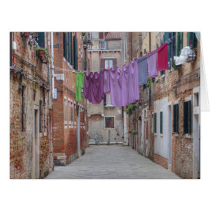 Cartão Clothesline In Veneza Itália