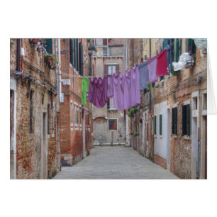 Cartão Clothesline In Veneza Itália
