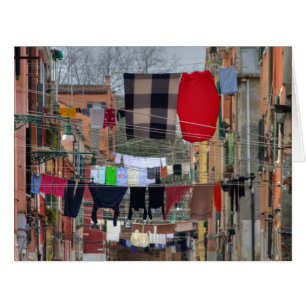Cartão Clotheslines em Veneza Italia