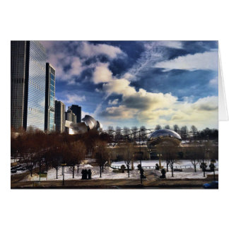 Cartão Cloudgate no parque Chicago do milênio