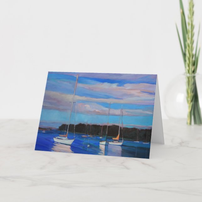 Cartão Clouds and Boats at Sunset (Frente)