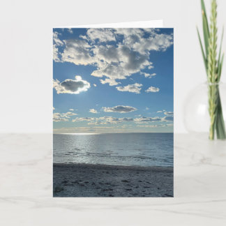 Cartão Clouds Cloudy Blue Sky Empty Beach 