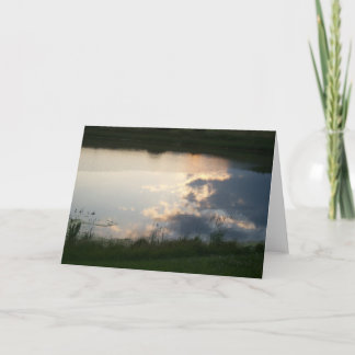 Cartão Clouds in Pond Card
