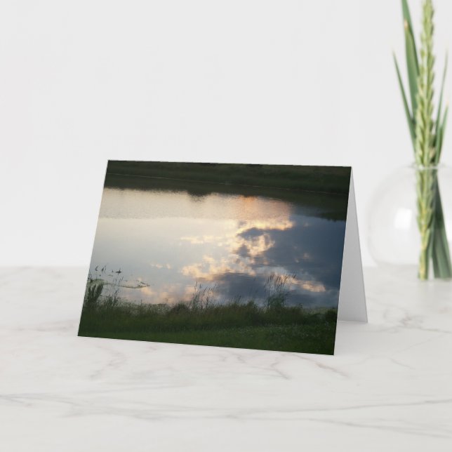 Cartão Clouds in Pond Card (Frente)