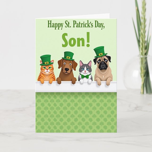 Cartão Clover Friends St Patricks Day Card (Frente)