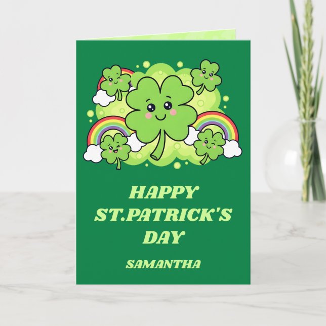 Cartão Clover Joy St. Patrick’s Day Card (Frente)