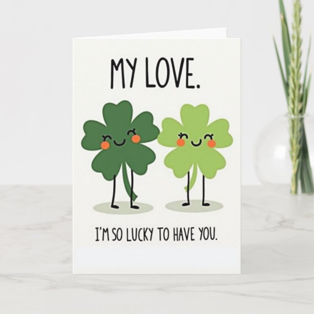 Cartão Clover Love Lucky You (Frente)