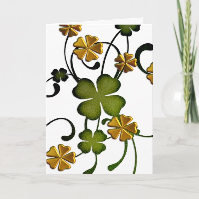 Cartão Clover Vine Irish Happy Birthday Greeting Card (Frente)