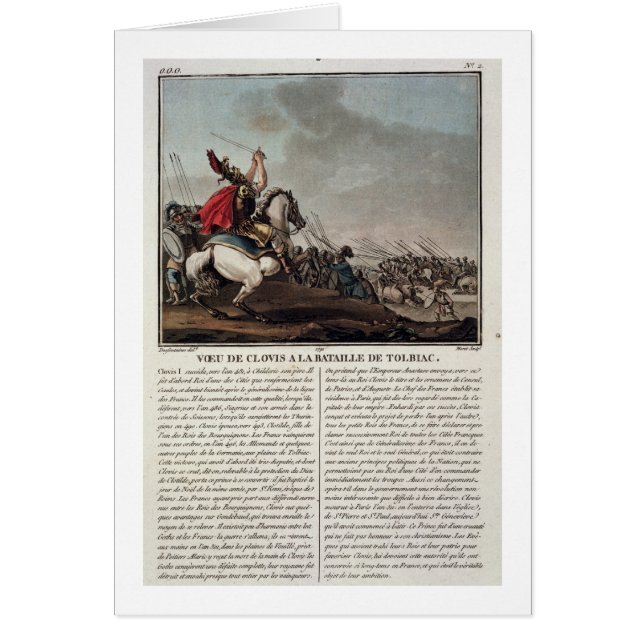 Cartão Clovis mim (c.466-511) na batalha de Tolbiac, 496 (Frente)