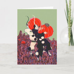 Cartão Clown Stealing Pumpkin Patch
