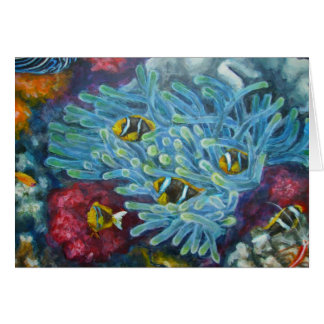 Cartão clownfish dos clarks com anêmona