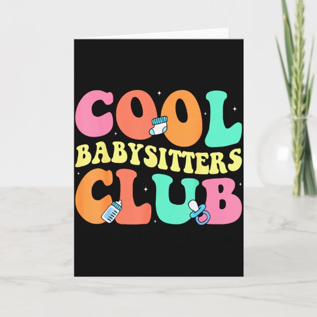 Cartão Clube de Babysitters Legal - Groovy Design Babysit (Frente)