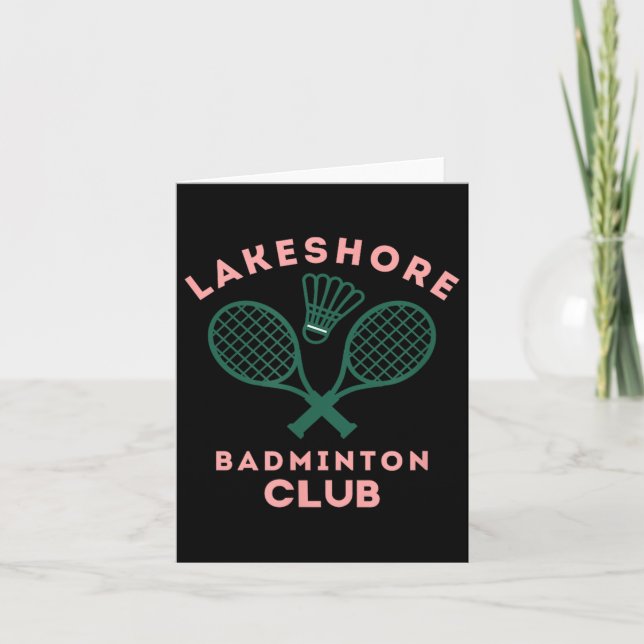 Cartão Clube de Badminton Preppy Lakeshore Gráfico Fofo  (Frente)