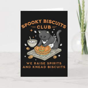 Cartão Clube de Biscoitos Assustadores Gato Preto Abóbora