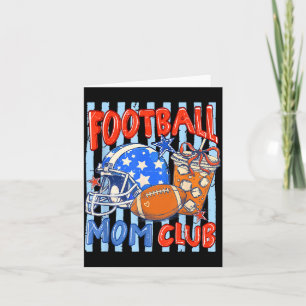 Cartão Clube de café da mamãe de futebol de laço listrado