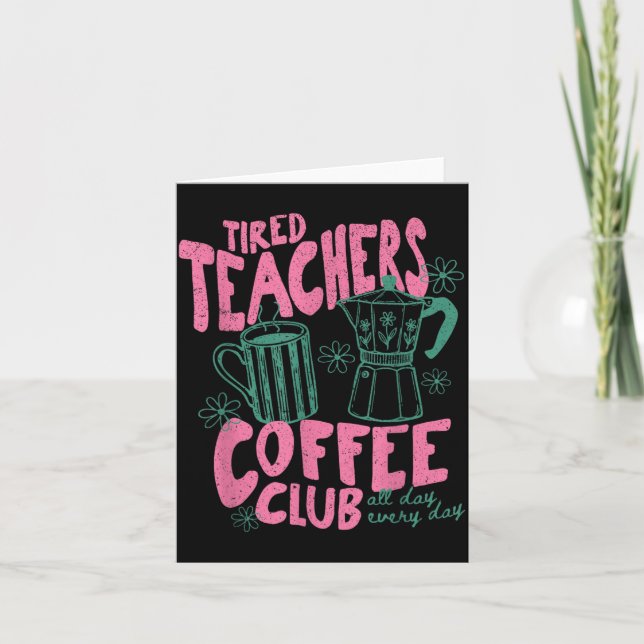 Cartão Clube de Café de Professores Cansados Préppy Vinta (Frente)