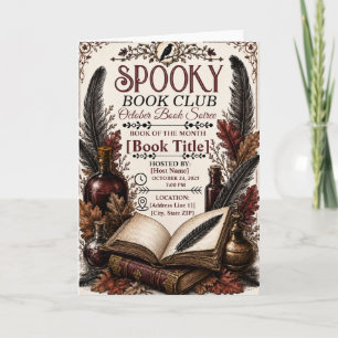Cartão Clube de Leitura Assombrado Gótico Vintage Hallowe