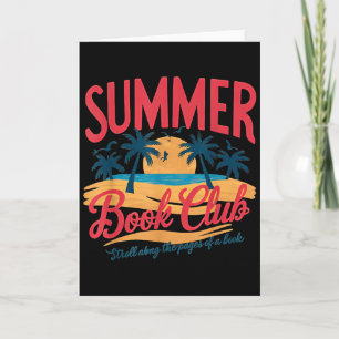 Cartão Clube de Leitura Retro de Verão Férias de Praia Di