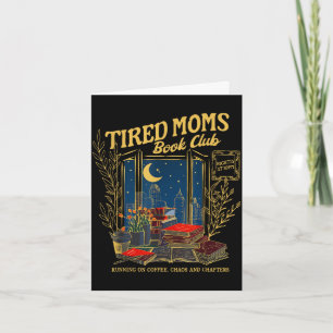 Cartão Clube do livro de mães cansadas retrô literata boo