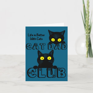 Cartão Clube do pai gato engraçado aniversário do marido