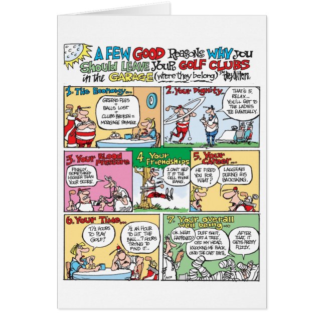 Cartão Clubes de golfe na garagem (Frente)