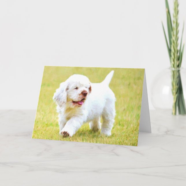 Cartão Clumber Spaniel Puppy Greeting Cards (Frente)
