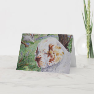 Cartão Clumber Spaniel - Spring Woodland - card