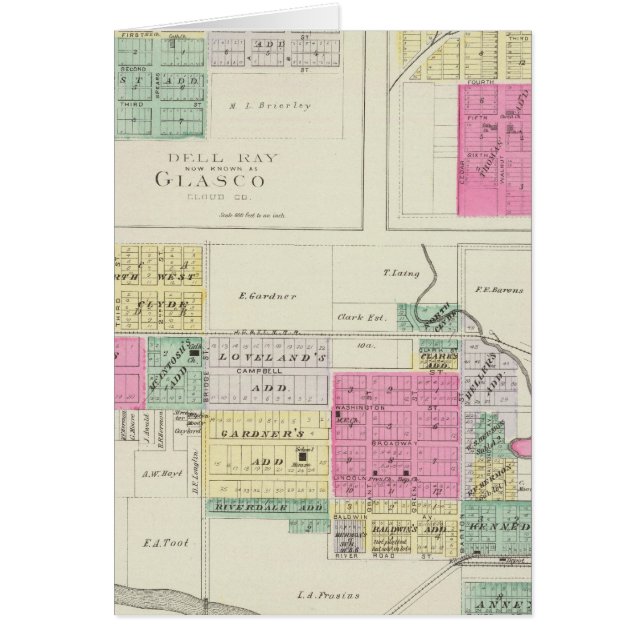 Cartão Clyde, Glasco, Jamestown, Kansas (Frente)