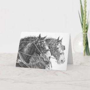 Cartão Clydesdale Draft Horse Drawing by Kelli Swan
