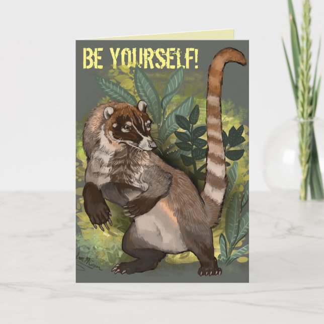 Cartão Coatamundi ou branco coati (Frente)