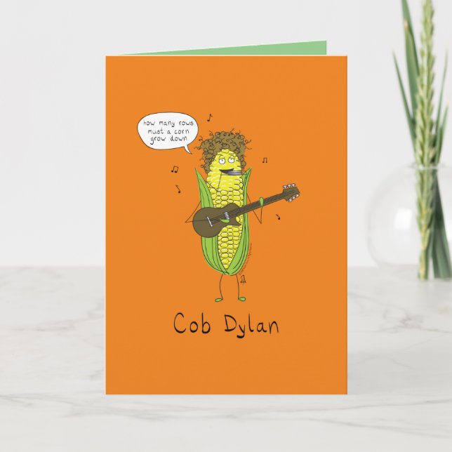 Cartão Cob Dylan Musician Corn Funny Greeting Card (Frente)