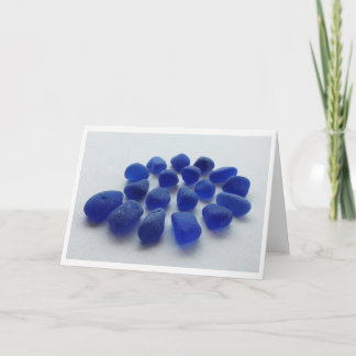 Cartão Cobalt Blue Sea Glass Spiral Greeting Card