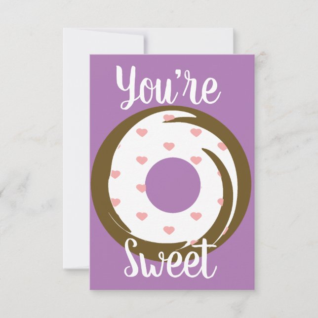 Cartão Cobertura de Rosquinha Coração Roxo do Dia dos Nam (Frente)