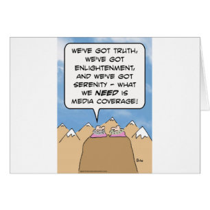 Cartão cobertura mediática da iluminação dos gurus