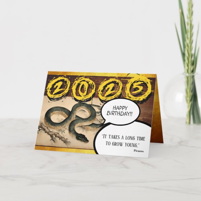 Cartão Cobra 2025 Zodiac Birthday HGC - Ano Chinês (Frente)