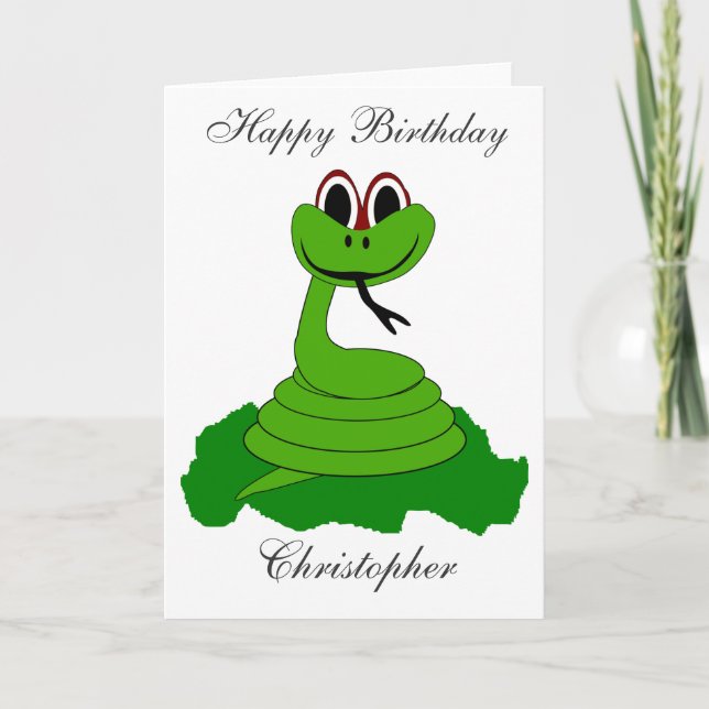 Cartão Cobra Birthday Card Apenas Adicione Nome (Frente)