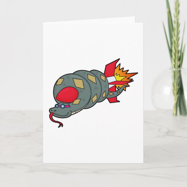 Cartão Cobra com foguete (Frente)