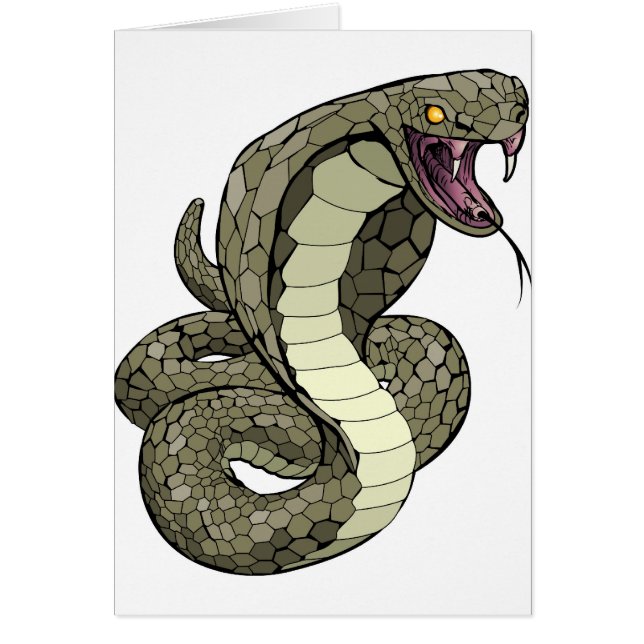 Cartão Cobra da cobra aproximadamente a golpear (Frente)