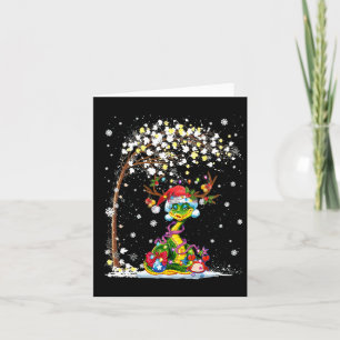 Cartão Cobra Reindeer Hat Papai noel Árvore de Natal Engr