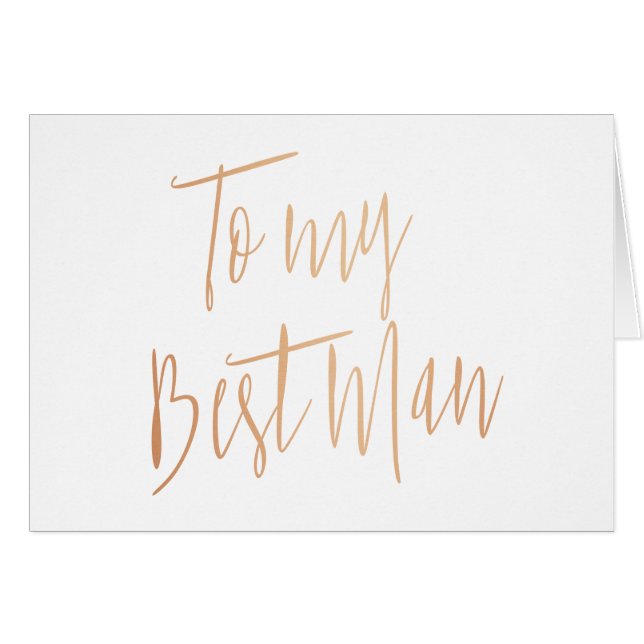 Cartão Cobre Chic Moderno para o meu melhor homem (Frente Horizontal)