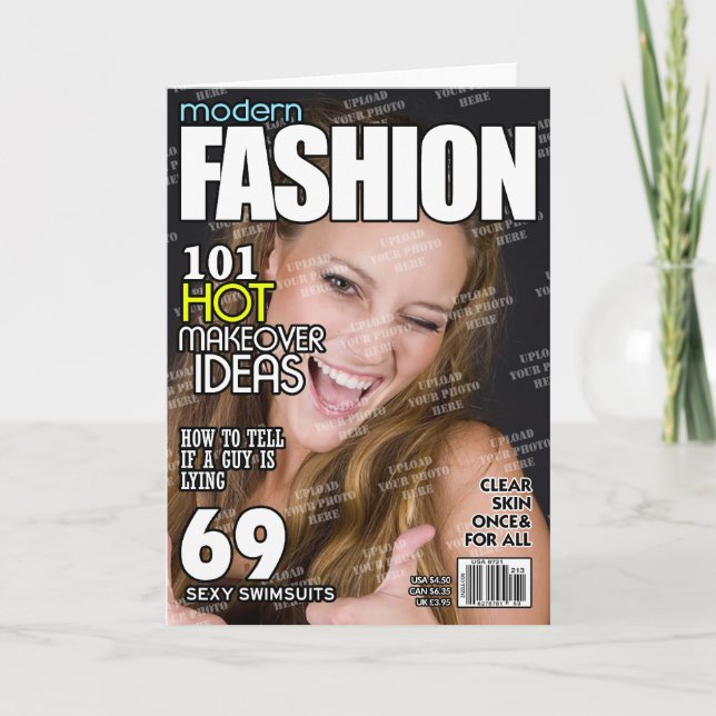 Cartão Cobrir de Revista Personalizada de Moda (Frente)
