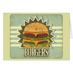 Cartão Cobrir retro para o menu do fast food