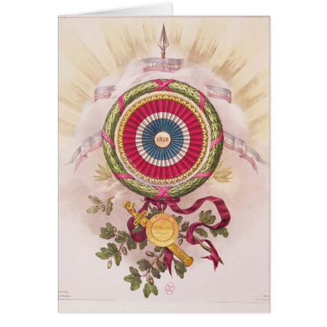 Cartão Cockade, emblema de 1848 (Frente)