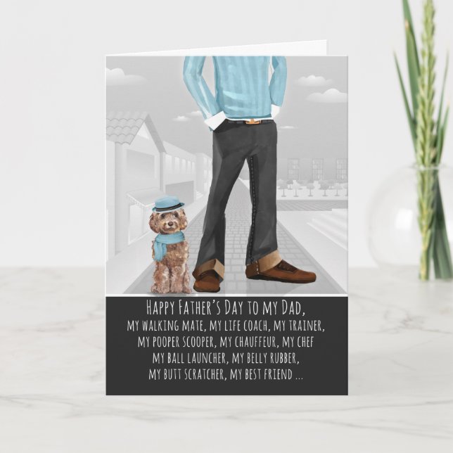 Cartão Cockapoo do Dia de os pais de Cachorro (Frente)