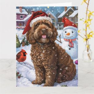 Cartão Cockapoo Winter Wonderland Natal Joy