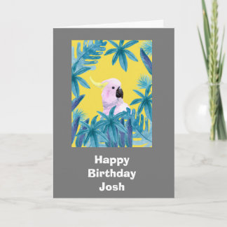 Cartão Cockatoo customizable birthday card
