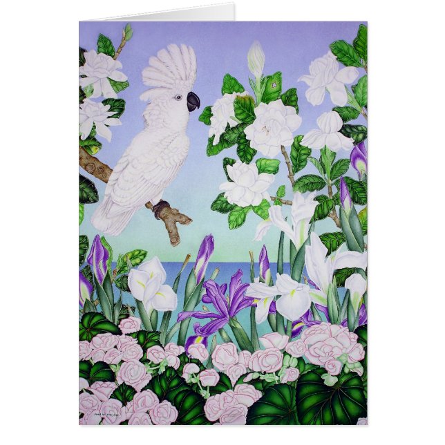 Cartão Cockatoo violeta (Frente)