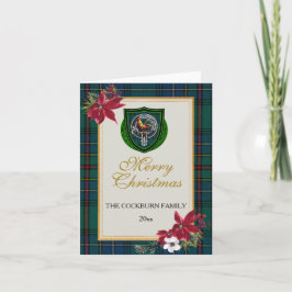 Cartão Cockburn Scottish Clan Tartan & Crest