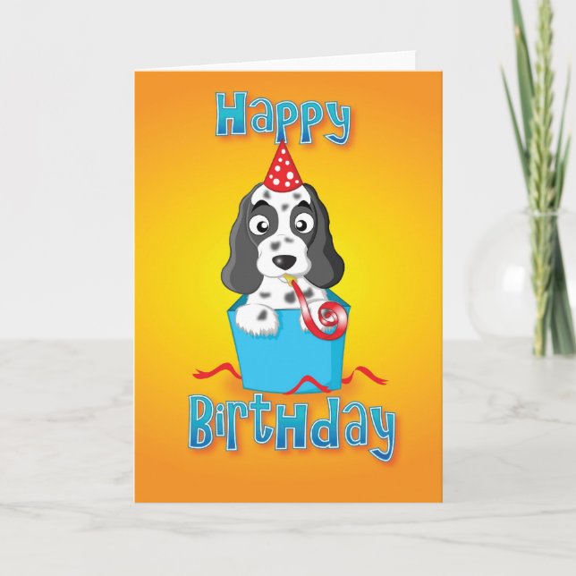 Cartão cocker spaniel - box - happy birthday (Frente)