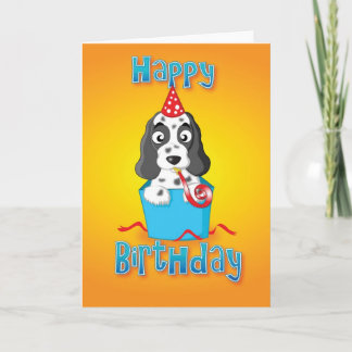 Cartão cocker spaniel - box - happy birthday